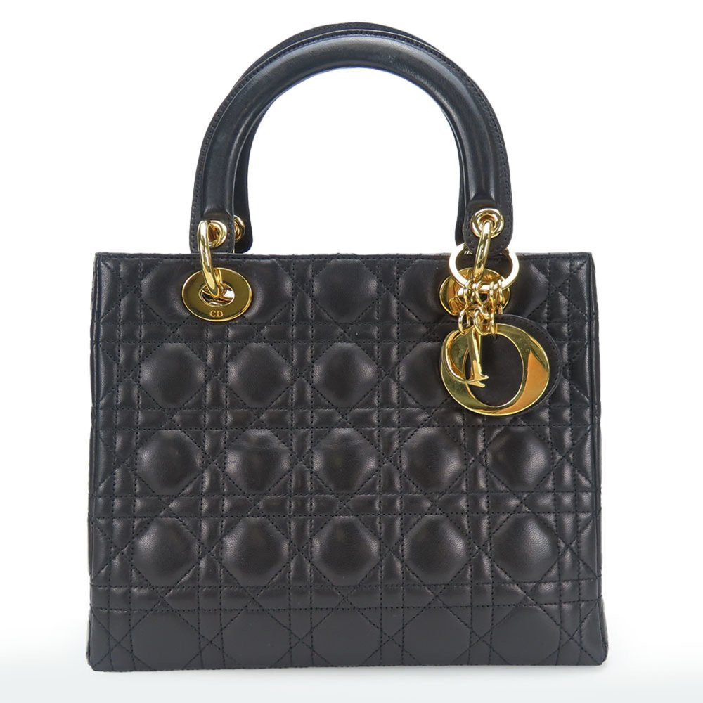 CHRISTIAN DIOR Lady Cannage Lambskin Black Shoulder Bag - Picture 11 of 11